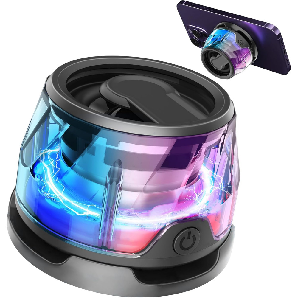 Eazze Magnetic Mini Bluetooth Speaker - Waterproof, Dual-Device Sync, 8H Battery, Bluetooth 5.3, Multi-Color Lights, Perfect for Outdoor, Gym, and Travel (BW100)