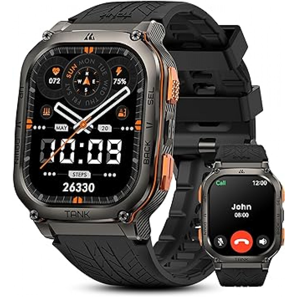 KOSPET Tank M3 Ultra Smart Watch with GPS, 50M Waterproof, Compass, Altitude, Air Pressure, 480mAh Extra Large Battery, Full Stainless Steel, Bluetooth Call, 1.96'' AMOLED Always-on Display, AI Voice

Translated to en-gb:
KOSPET Tank M3 Ultra Smart Watch 